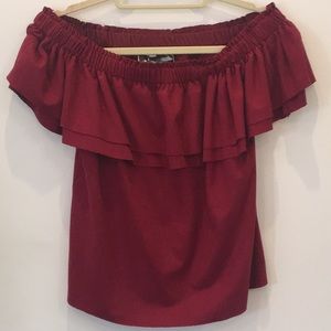 Young Fabulous & Broke Red Off Shoulder Top XS